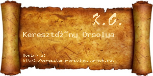 Keresztény Orsolya névjegykártya