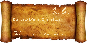 Keresztény Orsolya névjegykártya